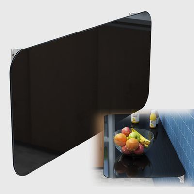 LKP Home Office Wall Desk, Wall Folding Table, Tempered Glass Dining Table Wall Mounted, Black/White, Space Saving, Fold Down Laptop Desk