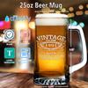 34th Birthday Vintage 34 Years Old Time 1991 Quality Etched 25 oz Beer Glass Mug Drinking Glasses Funny Gift for Men and Women view 3