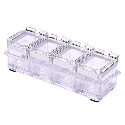 Storage Jars Spice Containers Set with Lids Transparent Seasoning Box Kitchen Spice Jar Set Seasoning Storage Container Storage Container Seasoning Jar with Lid and Spoon Condiment Jar Spice Container