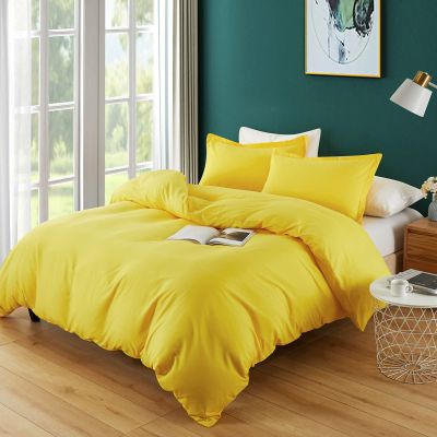 Xtream Fabric 100% Natural Cotton Duvet Cover, 1 Piece Soft Duvet Cover with Zipper Closure & Corner Ties, 800 Thread Count Solid Color Pattern Duvet Cover Twin/Twin XL Size (No Comforter) Yellow