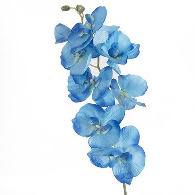 Ruluti Artificial Orchid Flower Stems 7 Blue Flower with Long Stems for Home Wedding Flower Arrangement