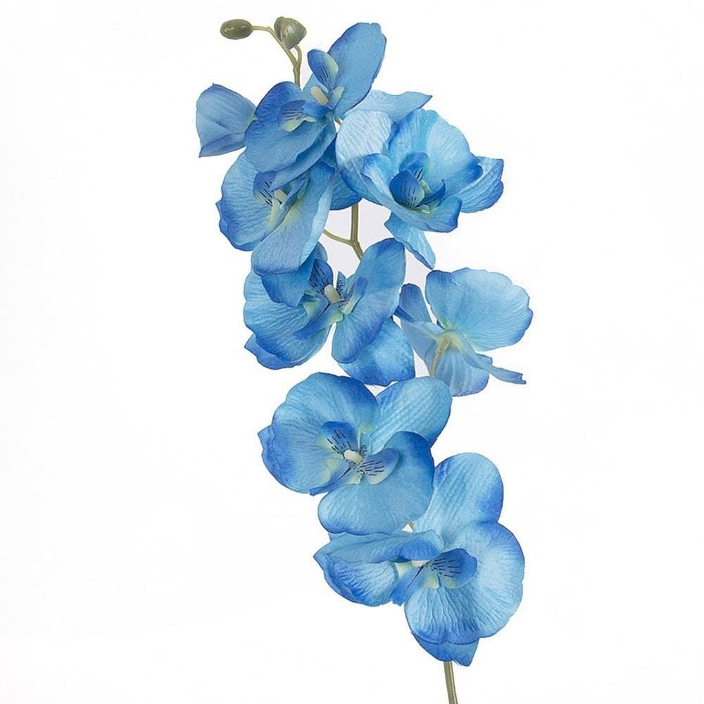 Ruluti Artificial Orchid Flower Stems 7 Blue Flower with Long Stems for Home Wedding Flower Arrangement