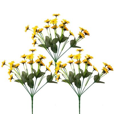 3pcs Artificial Silk Sunflower Fake Sunflower with 20 Realistic Flower Bouquet Floral Arrangements for Home Wedding Anniversary Table Centerpiece Decoration