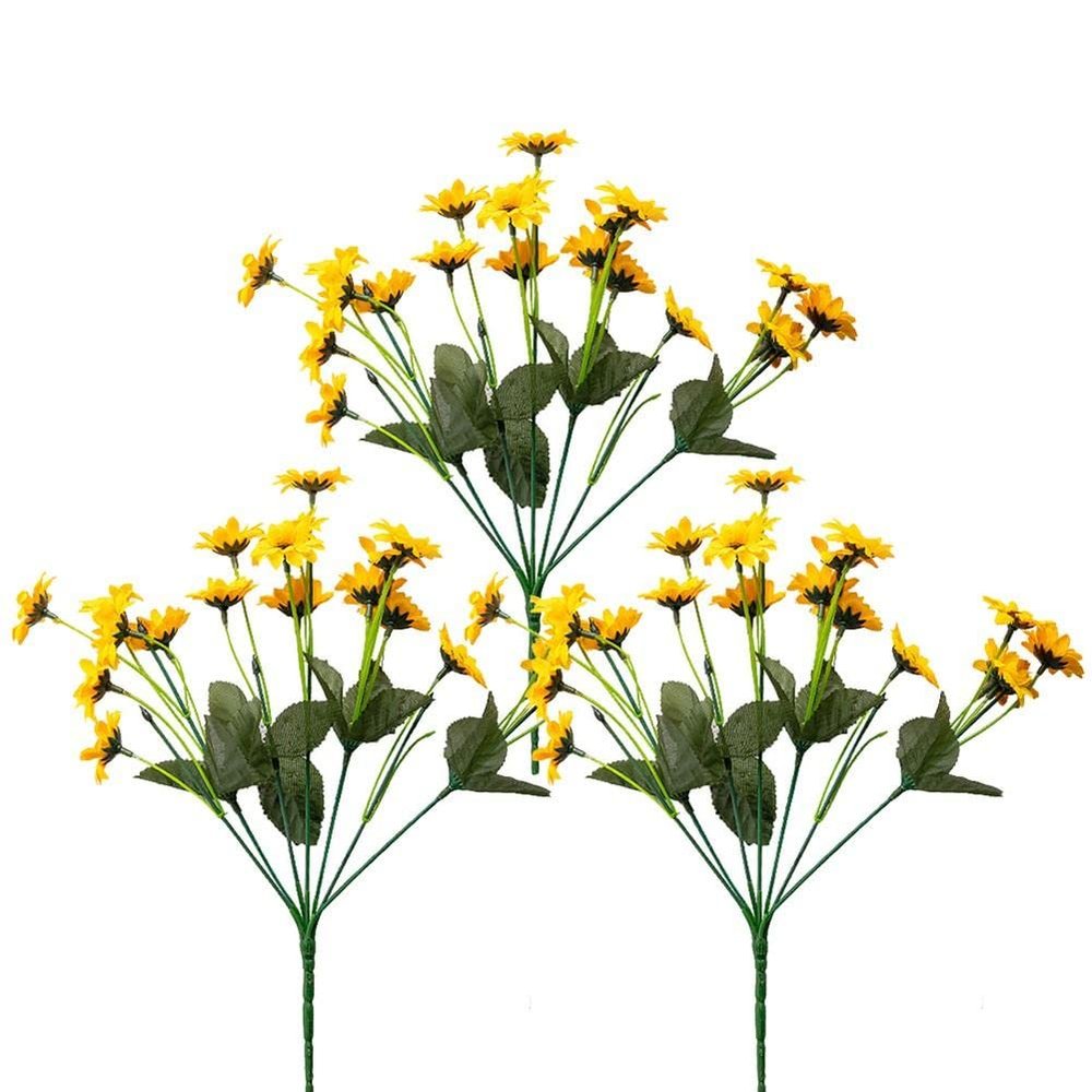3pcs Artificial Silk Sunflower Fake Sunflower with 20 Realistic Flower Bouquet Floral Arrangements for Home Wedding Anniversary Table Centerpiece Decoration