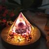 ZTBH Crystal Pyramid Tree of Life Orgonite Pyramid Amethyst Peridot Healing Crystals (Color : G-6cm) view 3