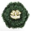 12Inches Merry Christmas Wreath with Gold Bells and Bows Handmade Christmas Ornament Wreath Indoor and Outdoor view 2