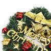 12Inches Merry Christmas Wreath with Gold Bells and Bows Handmade Christmas Ornament Wreath Indoor and Outdoor view 3