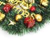 12Inches Merry Christmas Wreath with Gold Bells and Bows Handmade Christmas Ornament Wreath Indoor and Outdoor view 4