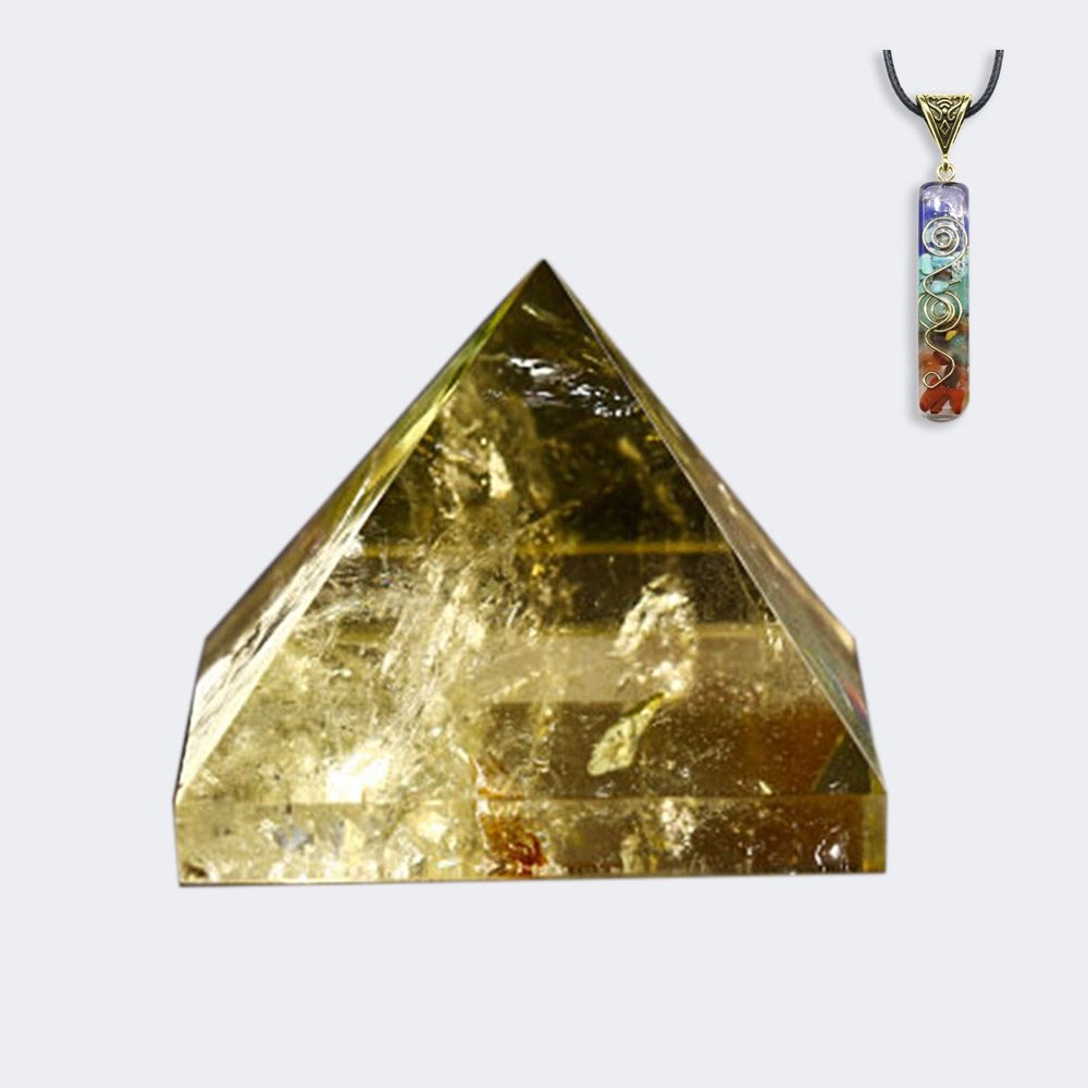 ZTBH Crystal Pyramid Natural Citrine Pyramid Orgone Energy Yellow Crystal Raw Pyramid Healing Crystals (Size : 3cm)