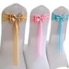 100Pcs Stretch Double Bows Sashes Spandex Cover Decoration for Wedding Party Birthday Banquet Decor Christmas or Events Supplies - Wine Red view 3
