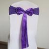100PcsStretch Chair Sashes Double Bows Chair Bands Spandex Chair Cover Decoration for Wedding Party Birthday Banquet Decor Christmas or Events Supplies Chair Decoration Chair Bow Sash Dark Purple view 1