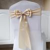 100pcs Stretch Chair Sashes Double Bows Bands Spandex Cover Decoration for Wedding Party Birthday Banquet Decor Christmas Events Supplies Chair Bow Sash Light Champagne view 1