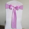 100pcs Stretch Chair Sashes Double Bows Bands Spandex Cover Decoration for Wedding Party Birthday Banquet Decor Christmas Events Supplies Pink Purple view 1