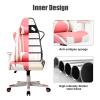 WANYE Massage Gaming Chair Racing Computer Desk Office Chair Swivel Ergonomic Executive Bonded Leather Chair with Headrest and Adjustable Armrests Pink view 2