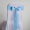 100pcs Stretch Chair Sashes Double Bows Bands Spandex Cover Decoration for Wedding Party Birthday Banquet Decor Christmas Events Supplies Light Blue view 1