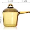 LJYT Glass Cooking Pot, Transparent Heat-resistant Glass Pot With Handle and Lid Milk Pan Nonstick Sauce Pot for Pasta Noodles (Size : 28.6x10.5cm) view 2