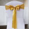 100PcsStretch Chair Sashes Double Bows Chair Bands Spandex Chair Cover Decoration for Wedding Party Birthday Banquet Decor Christmas or Events Supplies Chair Decoration Chair Bow Sash Yellow view 1