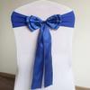 100Pcs Stretch Chair Sashes Double Bows Spandex Chair Cover Decoration for Wedding Party Birthday Banquet Christmas Events Supplies Royal Blue view 1