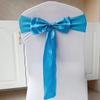 100pcs Stretch Chair Sashes Double Bows Bands Spandex Cover Decoration for Wedding Party Banquet Decor Christmas Events Supplies Chair Bow Sash Blue view 1