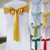 100pcs Stretch Chair Sashes Double Bows Bands Spandex Cover Decoration for Wedding Party Banquet Decor Christmas Events Supplies Chair Bow Sash Blue view 4