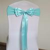 100PcsStretch Chair Sashes Double Bows Chair Bands Spandex Chair Cover Decoration for Wedding Party Birthday Banquet Decor Christmas or Events Supplies Chair Decoration Chair Bow Sash Sky Blue view 1