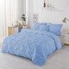 3 Piece Pinch Pleated Comforter Set Luxury 400 GSM, 100% Egyptian Cotton 800 TC Soft Premium Quality Pintuck Comforter, King/California King Size (94" x 104") Inches - Light Blue Solid view 2