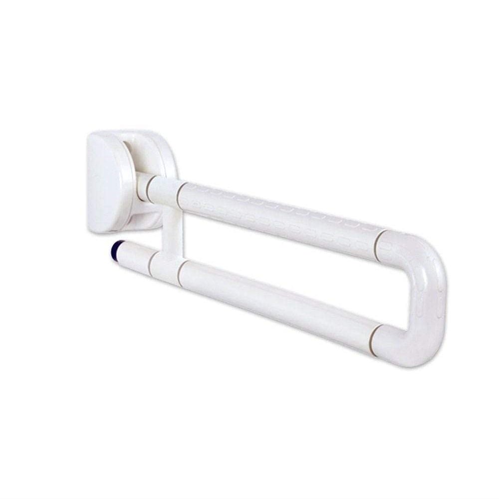 LUOFDCLDDD Grab Bar,Portable Shower Grab Bar White Stainless Steel Bathroom Handrail on Home Bathroom and Hotel Elderly Disabled Children Foldable U-Sflip up