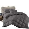 100% Egyptian Cotton 800 Thread Count Dark Grey Solid Luxurious Premium Hotel-Style Comforter King/California King Size (104" x 94") inch, 400 GSM Fiber Fill 3 Piece Box Design Comforter Set view 2