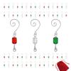 Christmas Ornament Hooks - 40 Each of Red, Green and Clear Beaded Hangers - Decorative Silver Wire S-Hook with Sparkling Gems - Holiday Seasonal Dcor Accessories - 120 Hooks - 3" L view 1