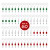 Christmas Ornament Hooks - 40 Each of Red, Green and Clear Beaded Hangers - Decorative Silver Wire S-Hook with Sparkling Gems - Holiday Seasonal Dcor Accessories - 120 Hooks - 3" L view 2