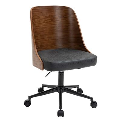 American Furniture Classics OS Home and Office Model AW804 Black and Brown Faux Leather Home Office Chair