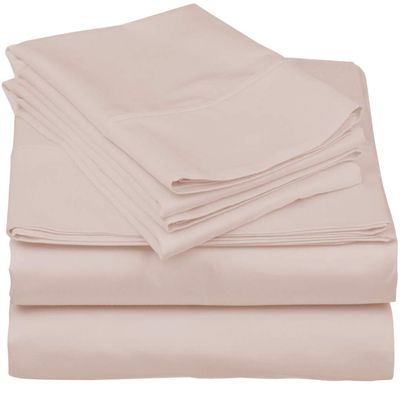 100% Egyptian Cotton Sheets - 1000 Thread Count, 4 Piece Blush Truck Size(35"X70") Set -Single Ply Long-Staple Yarns, Sateen Weave, Fits Mattress Upto 13"-16" Deep Pocket