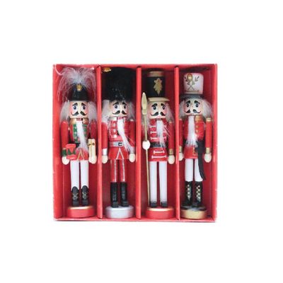 Unknown1 5 Inch Nutcracker Ornaments Set of 4 Red