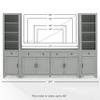 Crosley Furniture Tara 3-Piece Entertainment Center with TV Stand, Bookshelves, and Storage Shelves, Distressed Gray view 3