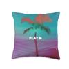 90's Retro Palm Tree broken. Vaporwave Digital Art Throw Pillow view 1