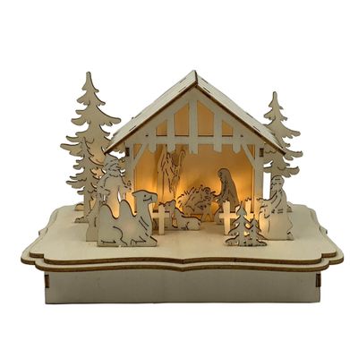 Unknown1 5.4 Inch Lighted Nativity Scene Tan