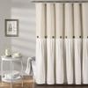 Lush Decor Linen Button Shower Curtain, 72" W x 84" L, Linen - Extra Long Shower Curtains - Neutral Shower Curtain Fabric - Farmhouse Bathroom Decor view 1