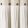 Lush Decor Linen Button Shower Curtain, 72" W x 84" L, Linen - Extra Long Shower Curtains - Neutral Shower Curtain Fabric - Farmhouse Bathroom Decor view 3