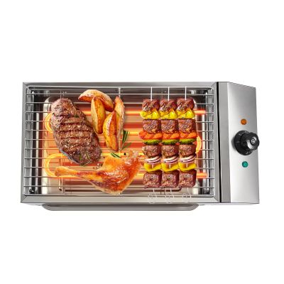 LOYALHEARTDY Commercial Electric Grill Griddle, Electric Indoor Grill BBQ Grill with Temperature Control, Removable Grill and Griddle Plates, Stainless Steel Flat Hotplate Smokeless Grill