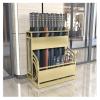 Umbrella Stand Rack Business Umbrella Stand, Metal Umbrella Holder, Large-Capacity Umbrella Bucket for Storing 35 Long and Short Umbrellas, with Drain Hole, 48x27x58cm (Color : Gold) view 1