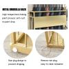 Umbrella Stand Rack Business Umbrella Stand, Metal Umbrella Holder, Large-Capacity Umbrella Bucket for Storing 35 Long and Short Umbrellas, with Drain Hole, 48x27x58cm (Color : Gold) view 2