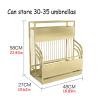 Umbrella Stand Rack Business Umbrella Stand, Metal Umbrella Holder, Large-Capacity Umbrella Bucket for Storing 35 Long and Short Umbrellas, with Drain Hole, 48x27x58cm (Color : Gold) view 4