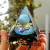 ZTBH Crystal Pyramid Blue Lace Agate Sphere Obsidian Orgone Pyramid Healing Crystals (Size : 60mm) view 3
