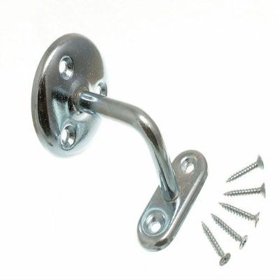 One Stop DIY 2 x STAIR HAND RAIL BRACKETS WALL SUPPORTS 2 1/2 IN 63MM BZP STEEL NEW