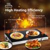 ARLIME 2 Pcs Electric Warming Tray, 22" x 14" Hot Plate Warmer w/Adjustable Temperature Control, Tempered Glass Top, Cool-Touch Handles, Food Warmer Tray for Gathering Parties, Buffet (2) view 2