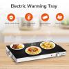 ARLIME 2 Pcs Electric Warming Tray, 22" x 14" Hot Plate Warmer w/Adjustable Temperature Control, Tempered Glass Top, Cool-Touch Handles, Food Warmer Tray for Gathering Parties, Buffet (2) view 3