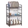 3-Tier Dish Drying Rack white 304 Stainless Steel Dish Rack,With hopstick holder for Kitchen Counter (Color : Black, Size : 38x61X27CM) view 1