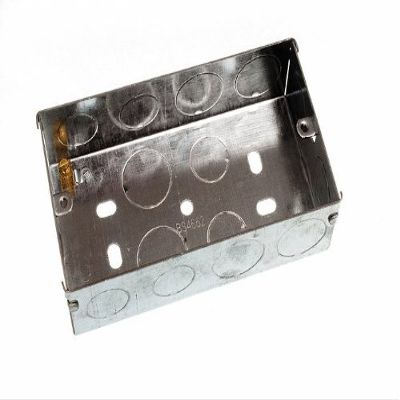 One Stop DIY FLUSH METAL BACK PATTRESS BOX 2 GANG DOUBLE 35MM NEW