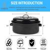 16 Inch Roasting Pan with Lid - Covered Oval Roaster - Enamel Carbon Steel Roaster Pot - Excellent Heat Distribution and Non-sticky - for Turkey Chicken Meat & Vegetables -Birthday and Holiday gifts view 2