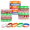 Gatherfun Football Wristband Silicone Bracelets Sport Themed Party Accessories Gift for football Tailgate Birthday Party Decorations Party Favors and Adults 35 Pack, 5 Designs view 1